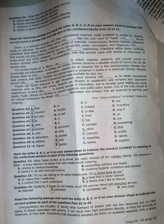 Gợi ý lời giải môn Ngoại ngữ Kỳ thi THPT quốc gia ảnh 6