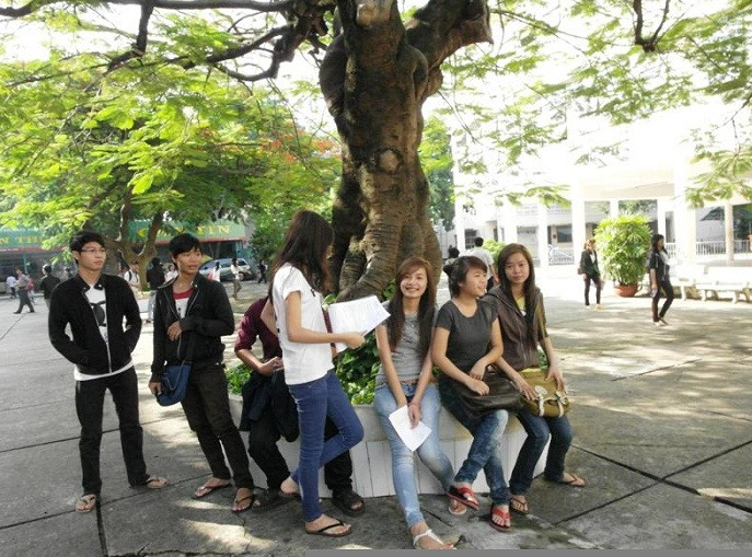 Thí sinh làm thủ tục dự thi vào Cao đẳng Viễn Đông - Ảnh: Dương Cầm