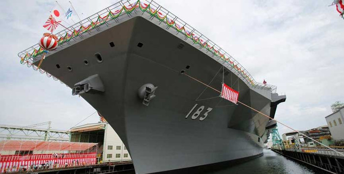 Tàu sân bay trực thăng Izumo lớp 22DDH do Nhật Bản chế tạo, hạ thủy ngày 6 tháng 8 năm 2013 (ảnh tư liệu minh họa) Tàu sân bay trực thăng Izumo lớp 22DDH do Nhật Bản chế tạo, hạ thủy ngày 6 tháng 8 năm 2013 (ảnh tư liệu minh họa)