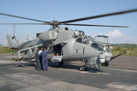 Máy bay trực thăng tấn công Mi-25 của Ấn Độ. Máy bay trực thăng tấn công Mi-25 của Ấn Độ.