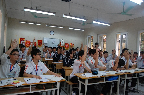 Những lớp học sinh đầu tiên của chương trình thí điểm mô hình trường công chất lượng cao. Ảnh Xuân Trung Những lớp học sinh đầu tiên của chương trình thí điểm mô hình trường công chất lượng cao. Ảnh Xuân Trung