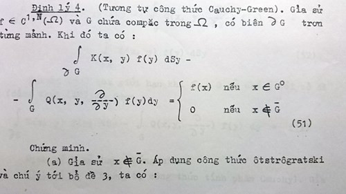 Trang 33 luận án của PGS. Đặng Văn Khải có nêu Định lý 4 (Tương tự công thức Cauchy – Green). Ảnh chụp trang luận án của PGS. Đặng Văn Khải. Trang 33 luận án của PGS. Đặng Văn Khải có nêu Định lý 4 (Tương tự công thức Cauchy – Green). Ảnh chụp trang luận án của PGS. Đặng Văn Khải.