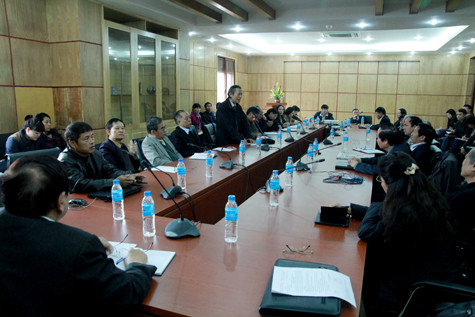 Hội nghị đóng góp ý kiến có sự tham gia của nhiều trường ĐH, CĐ NCL khu vực phía Bắc. Ảnh XT