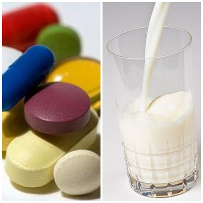 Uống thuốc cùng với sữa còn dễ làm cho thuốc hình thành màng bao phủ trên bề mặt, làm cho can-xi trong sữa và ion khoáng chất như kẽm... gây phản ứng hóa học với thuốc, hình thành chất hòa tan không phải nước, điều này không chỉ làm giảm thấp hiệu quả thuốc, còn có thể gây nguy hại cho cơ thể, vì vậy trong 1-2 tiếng trước và sau khi uống thuốc tốt nhất không nên uống sữa. Uống thuốc cùng với sữa còn dễ làm cho thuốc hình thành màng bao phủ trên bề mặt, làm cho can-xi trong sữa và ion khoáng chất như kẽm... gây phản ứng hóa học với thuốc, hình thành chất hòa tan không phải nước, điều này không chỉ làm giảm thấp hiệu quả thuốc, còn có thể gây nguy hại cho cơ thể, vì vậy trong 1-2 tiếng trước và sau khi uống thuốc tốt nhất không nên uống sữa.