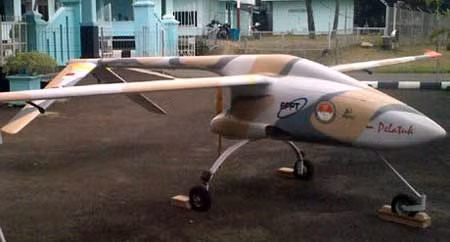 UAV Gagak (trên) và Pelatuk (dưới) tuy có khác kiểu dáng nhưng lại có cùng thông số kỹ thuật: sải cánh 6,91m, trọng lượng cất cánh tối đa 120kg, tốc độ bay 96-127km/h, tầm bay 73km (hoạt động liên tục 4 tiếng), trần bay 2.400m.