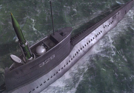 Hình họa mô phỏng phóng tên lửa đạn đạo R-11FM phóng từ tàu ngầm project 611AV lớp Zulu V.