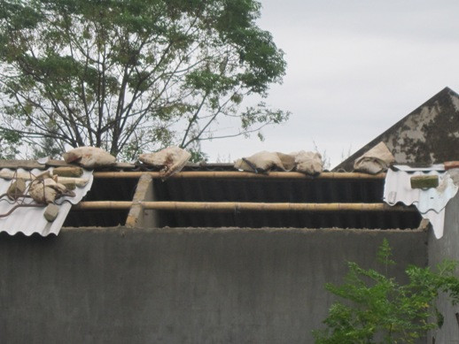 Một nhà dân tại Quảng Trị bị bão số 10 tốc bay hết ngói Một nhà dân tại Quảng Trị bị bão số 10 tốc bay hết ngói