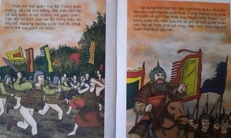 Nội dung bức tranh vẽ cảnh đánh giặc chưa phù hợp với trẻ em. Ảnh Internet Nội dung bức tranh vẽ cảnh đánh giặc chưa phù hợp với trẻ em. Ảnh Internet