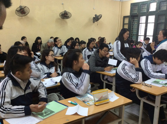 Cô Thanh Hà thực nghiệm 2 tiết giáo dục mở tại trường Đinh Tiên Hoàng, Ba Đình, Hà nội. Ảnh Phương Thảo Cô Thanh Hà thực nghiệm 2 tiết giáo dục mở tại trường Đinh Tiên Hoàng, Ba Đình, Hà nội. Ảnh Phương Thảo
