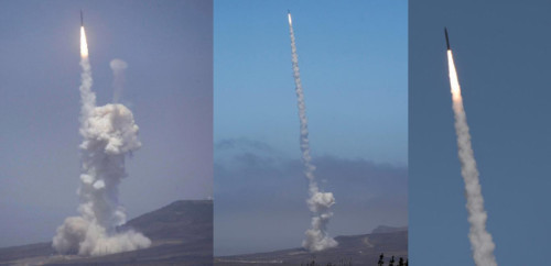 Mỹ thử nghiệm thành công đánh chặn phòng thủ tên lửa đoạn giữa mặt đất (nguồn mạng sina TQ) Mỹ thử nghiệm thành công đánh chặn phòng thủ tên lửa đoạn giữa mặt đất (nguồn mạng sina TQ)