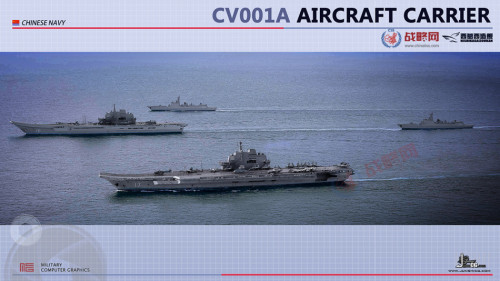 Tàu sân bay nội đầu tiên CV001A Trung Quốc giống phiên bản cải tiến của tàu Liêu Ninh (nguồn mạng sina TQ)