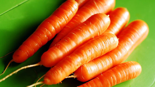1. Cà rốt: là một loại cây có củ, thường có màu vàng cam, đỏ, vàng, trắng hay tía. Phần ăn được của cà rốt là củ, thực chất là rễ cái của nó, chứa nhiều tiền tố của vitamin A tốt cho mắt. Trong tự nhiên, nó là loại cây sống hai năm, phát triển một nơ chứa lá trong mùa xuân và mùa hè, trong khi đó vẫn tích lũy một lượng lớn đường trong rễ cái to mập, tích trữ năng lượng để ra hoa trong năm thứ hai. 1. Cà rốt: là một loại cây có củ, thường có màu vàng cam, đỏ, vàng, trắng hay tía. Phần ăn được của cà rốt là củ, thực chất là rễ cái của nó, chứa nhiều tiền tố của vitamin A tốt cho mắt. Trong tự nhiên, nó là loại cây sống hai năm, phát triển một nơ chứa lá trong mùa xuân và mùa hè, trong khi đó vẫn tích lũy một lượng lớn đường trong rễ cái to mập, tích trữ năng lượng để ra hoa trong năm thứ hai.