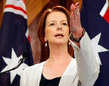 Bà Julia Gillard giữ vững vị trí thủ lĩnh Công đảng sau cuộc bỏ phiếu kín hôm 27/2. Ảnh: AFP. Bà Julia Gillard giữ vững vị trí thủ lĩnh Công đảng sau cuộc bỏ phiếu kín hôm 27/2. Ảnh: AFP.