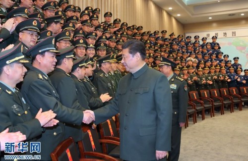 Ngày 16 tháng 2 năm 2015, Chủ tịch Trung Quốc Tập Cận Bình thị sát một trung đoàn máy bay ném bom ở Tây Án