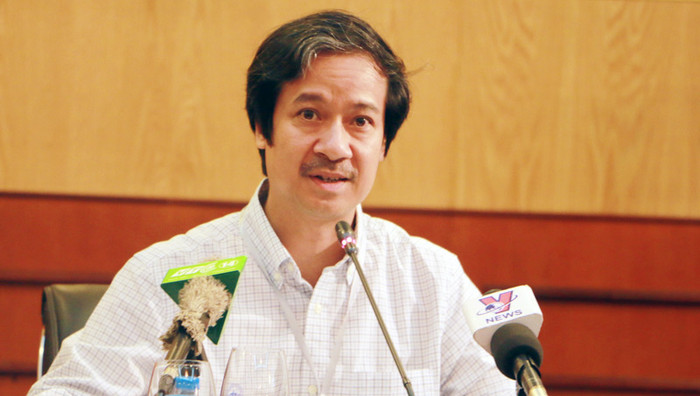 PGS. Nguyễn Kim Sơn trong buổi họp báo sáng nay. Ảnh Xuân Trung PGS. Nguyễn Kim Sơn trong buổi họp báo sáng nay. Ảnh Xuân Trung