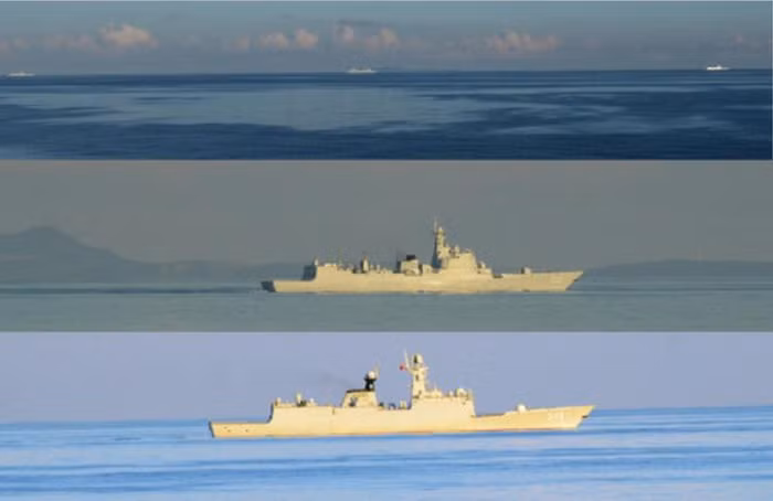 Hạm đội Hải quân Trung Quốc hiện diện ở Yonaguni, tàu chiến và máy bay Nhật Bản đến gần theo dõi