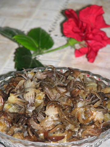 Chữa sốt sau khi đẻ: Mai cua 100g cho vào nồi đất, đậy kín, đốt lửa bên ngoài sau 60 phút, lấy mai cua tán bột mịn, ngày uống 3 lần, mỗi lần 9g với 150ml nước sôi pha với một nửa lượng rượu như thế, chia làm 2 lần uống trong ngày.(Ảnh: In) Xem thêm: Cảm kích: Cùng ăn, cùng ở với dân vùng có bệnh viêm da lạ Chữa sốt sau khi đẻ: Mai cua 100g cho vào nồi đất, đậy kín, đốt lửa bên ngoài sau 60 phút, lấy mai cua tán bột mịn, ngày uống 3 lần, mỗi lần 9g với 150ml nước sôi pha với một nửa lượng rượu như thế, chia làm 2 lần uống trong ngày.(Ảnh: In) Xem thêm: Cảm kích: Cùng ăn, cùng ở với dân vùng có bệnh viêm da lạ