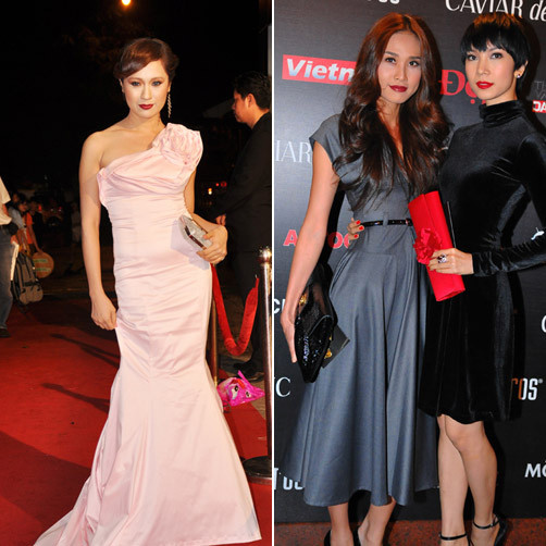 Thanh Thúy, Dương Mỹ Linh biết dùng son đậm đúng kiểu. Xem thêm: Những "Adam" chẳng ngán áo voan, son môi, giày cao gót