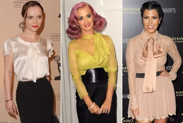 7. Áo: khi thêm nơ vải, những chiếc áo bỗng trở nên nữ tính hơn hẳn. Xem thêm: Cách để Kiều nữ công sở thanh lịch, quyến rũ hơn