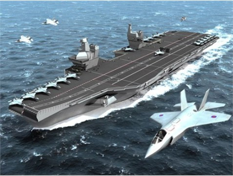 Phối cảnh tàu HMS Queen Elizabeth của hải quân Anh khi hoàn thành