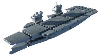 Các phần của tàu sân bay sẽ được ghép nối hoàn chỉnh như thế này