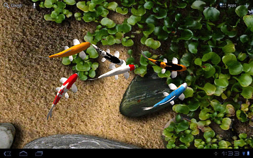 1. Koi: Koi sẽ mang đến cho người dùng một hồ cá ảo sinh động trên màn hình các thiết bị Android. Những “chú cá” di chuyển rất tự nhiên, hiệu ứng nước đẹp và rất nhiều tùy chỉnh trong phần “setting”.