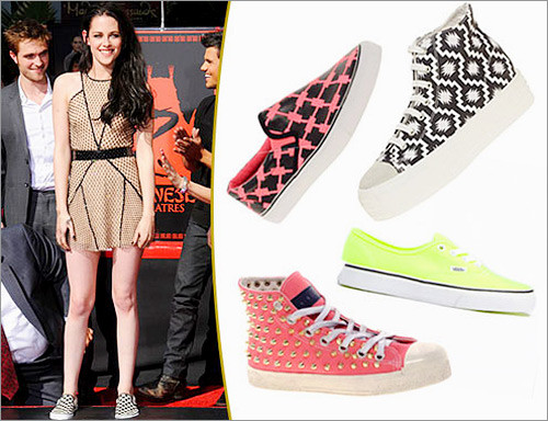 Ngôi sao phim chạng vạng thường xuyên kết đôi váy gợi cảm và giày thể thao. Ngôi sao phim chạng vạng thường xuyên kết đôi váy gợi cảm và giày thể thao.