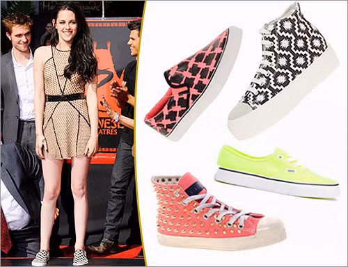 Ngôi sao phim chạng vạng thường xuyên kết đôi váy gợi cảm và giày thể thao.