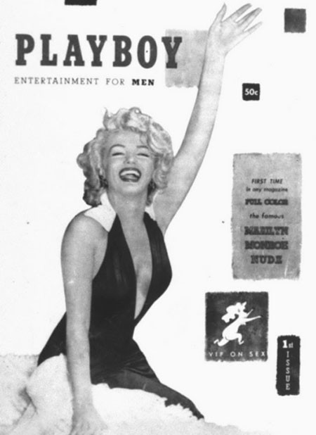 Marilyn Monroe trên trang bìa tạp chí Playboy số ra đầu tiên năm 1953. Marilyn Monroe trên trang bìa tạp chí Playboy số ra đầu tiên năm 1953.