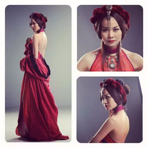 Và bờ lưng nuột nà, thắm nõn trong tạo hình nàng Kiều Thị trong phim "Mỹ nhân kế".