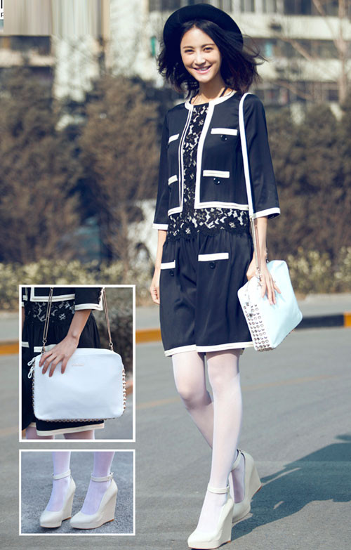 Cách phối màu và dùng phụ kiện chính là điều khiến bạn bắt mắt và hấp dẫn hơn khi sử dụng cặp đôi trắng-đen. Cách phối màu và dùng phụ kiện chính là điều khiến bạn bắt mắt và hấp dẫn hơn khi sử dụng cặp đôi trắng-đen.