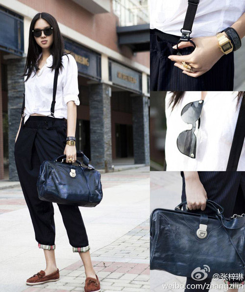 Hoa hậu Trương Tử Lâm diện quần đeo đai lật gấu và áo sơ mi đen-trắng rất đơn giản nhưng rất bắt mắt. Hoa hậu Trương Tử Lâm diện quần đeo đai lật gấu và áo sơ mi đen-trắng rất đơn giản nhưng rất bắt mắt.