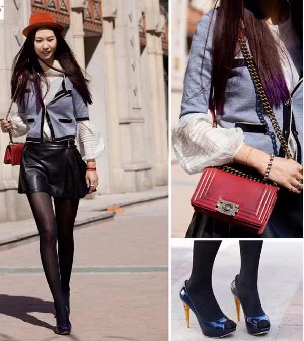 Juyp da đen xếp ly xòe khiến bạn thật trẻ trung và sexy.