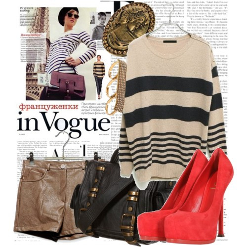 Bạn có thể chọn phối shorts da nâu cùng những chiếc áo oversized và giày cao gót, mang tới cái nhìn thật duyên dáng và nhã nhặn cho mình.