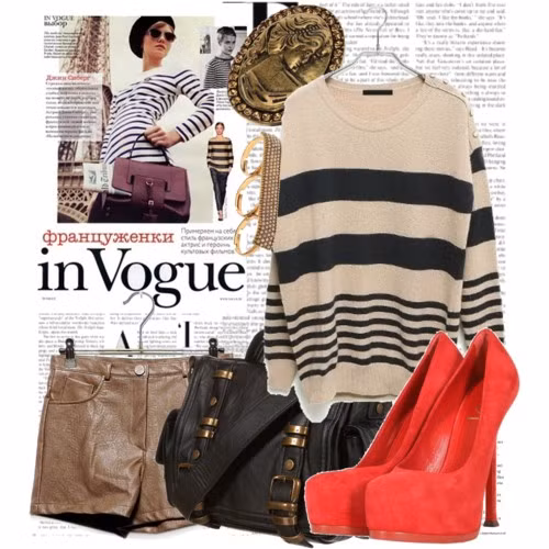 Bạn có thể chọn phối shorts da nâu cùng những chiếc áo oversized và giày cao gót, mang tới cái nhìn thật duyên dáng và nhã nhặn cho mình.