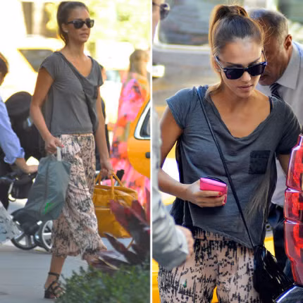 Quần in họa tiết như Jessica Alba.