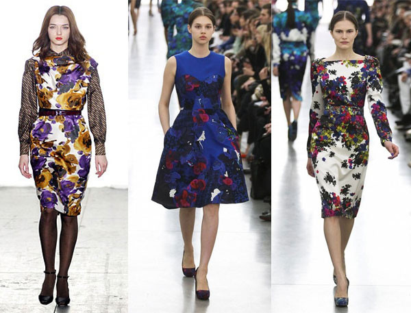 Họa tiết hoa lá tràn ngập các bộ sưu tập trong tuần lễ thời trang thu đông New York và London.
