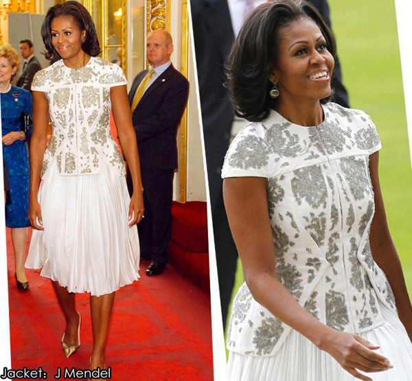 Đệ nhất phu nhân Mỹ đương nhiệm - Michelle Obama thanh lịch trong chiếc váy của thương hiệu J Mendel.