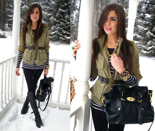 Bạn có thể kết hợp áo khoác phong cách quân đội với quần ống côn và bốt cổ cao như thế này để có một vẻ ngoài năng động, trẻ trung. Bạn có thể kết hợp áo khoác phong cách quân đội với quần ống côn và bốt cổ cao như thế này để có một vẻ ngoài năng động, trẻ trung.