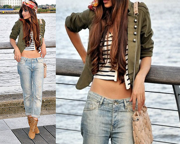 Hay phá cách hơn, với kiểu mix áo khoác và crop-top (áo vạt ngắn) cùng quần jeans xắn gấu như thế này, bạn sẽ thu hút mọi ánh nhìn bởi vẻ quyến rũ, phóng khoáng pha chút nghịch ngợm, cá tính. Hay phá cách hơn, với kiểu mix áo khoác và crop-top (áo vạt ngắn) cùng quần jeans xắn gấu như thế này, bạn sẽ thu hút mọi ánh nhìn bởi vẻ quyến rũ, phóng khoáng pha chút nghịch ngợm, cá tính.