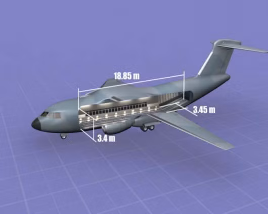 Mô hình máy bay vận tải đa năng MTA do Ấn-Nga hợp tác nghiên cứu chế tạo.