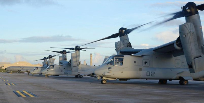 Máy bay MV-22 Osprey phù hợp với mục tiêu xây dựng lực lượng có khả năng cơ động mạnh, có thể nhanh chóng triển khai ở khu vực tranh chấp tại châu Á-Thái Bình Dương của quân Mỹ. Mỹ nhấn mạnh, cất cánh từ Okinawa, máy bay Osprey có thể vươn tới biển Hoa Đông, Đài Loan, Philippines