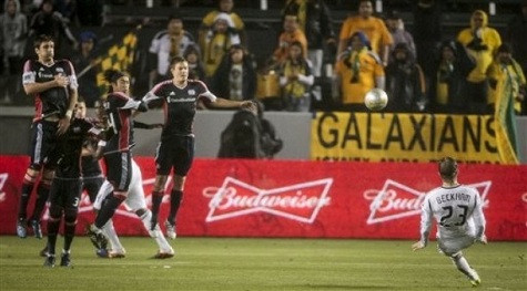 David Beckham chỉ để lại dấu ấn ít ỏi với hai cú đá phạt nguy hiểm