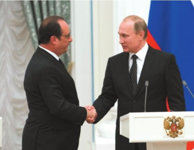 Tổng thống Pháp Francois Hollande và Tổng thống Nga Vladimir Putin tại Moscow ngày 26 tháng 11 năm 2015 Tổng thống Pháp Francois Hollande và Tổng thống Nga Vladimir Putin tại Moscow ngày 26 tháng 11 năm 2015