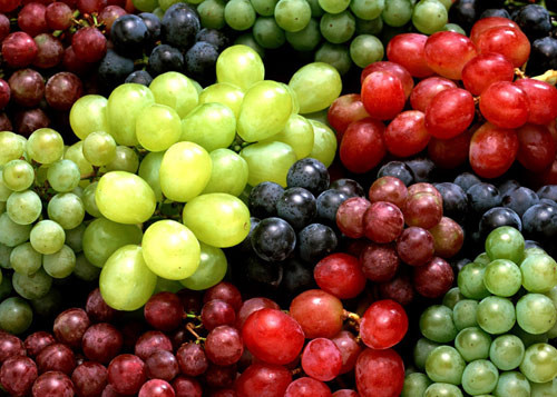 5. Nho: Không chỉ biết tới như một loại quả giàu vitamin C và polyphenol có tác dụng chống ôxy hóa, bảo vệ các tế bào và các nguyên sinh chất trong cơ thể, loại quả này còn chứa nhiều nước, chất xơ và kali, giúp thông tiểu, lợi mật, tăng cường sức đề kháng và ngăn chặn sự xâm nhập của các virus gây bệnh cho cơ thể. Ngoài ra, nho giúp gan loại bỏ đi lượng độc tố có hại trong cơ thể, đồng thời đẩy nhanh quá trình tái tạo máu trong cơ thể.