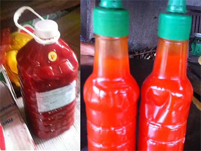 Những chai tương ớt giá rẻ, không nhãn mác có rất nhiều trên thị trường. Có giá bán chỉ 4.000 đồng/lít. Để sản xuất tương ớt giá rẻ, người ta thường sử dụng các loại hóa chất công nghiệp như chất tạo độ sệt, phẩm màu, chất bảo quản và đườ