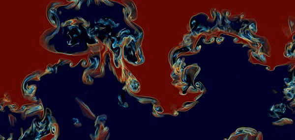 Bạn có thể nhận biết 2 mùi hương trộn vào nhau qua mũi nhưng đây sẽ là lần đầu bạn nhìn thấy nó như thế nào. Trong ảnh, màu sắc đậm đỏ thể hiện mật độ khí dày hơn so với màu xanh sẫm. Các vòng tròn nhỏ xoáy lại thể hiện sự tiếp xúc, hòa vào nhau của hai loại khí, ban đầu chúng nhỏ và cứ thế lớn dần lên cho tới khi hợp lại với nhau.