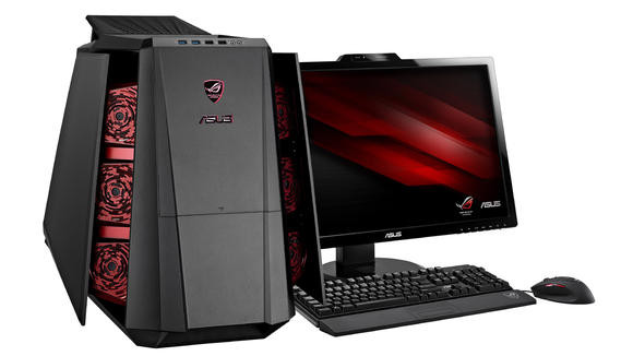 Asus ROG TYTAN CG8890: Máy bàn thường không thu hút được sự chú ý của nhiều người nhưng ROG TYTAN CG8890 lại là ngoại lệ. Chiếc desktop cao cấp dành cho game thủ của Asus không chỉ có cấu hình khủng mà còn có thiết kế sắc cạnh và mạnh mẽ. Hai mặt bên của thùng máy có thể mở ra như hai cái mang cá, để lộ ra 6 quạt tản nhiệt màu đỏ bên trong cho tính thẩm mỹ cao. CG8890 dùng chip cao cấp 6 nhân Core i7-3960X, card đồ họa GeForce GTX 690 của Nvidia và được làm mát bằng chất lỏng. Asus ROG TYTAN CG8890: Máy bàn thường không thu hút được sự chú ý của nhiều người nhưng ROG TYTAN CG8890 lại là ngoại lệ. Chiếc desktop cao cấp dành cho game thủ của Asus không chỉ có cấu hình khủng mà còn có thiết kế sắc cạnh và mạnh mẽ. Hai mặt bên của thùng máy có thể mở ra như hai cái mang cá, để lộ ra 6 quạt tản nhiệt màu đỏ bên trong cho tính thẩm mỹ cao. CG8890 dùng chip cao cấp 6 nhân Core i7-3960X, card đồ họa GeForce GTX 690 của Nvidia và được làm mát bằng chất lỏng.