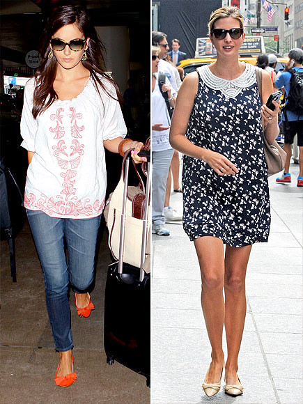 Camilla Belle và Ivanka Trump cùng đi một đôi giày nhưng màu sắc khác nhau. Camilla Belle và Ivanka Trump cùng đi một đôi giày nhưng màu sắc khác nhau.