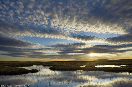 Mặt trời mọc tại khu bảo tồn Forsinard Flows RSPB ở Sutherland, Xcốtlen. Mặt trời mọc tại khu bảo tồn Forsinard Flows RSPB ở Sutherland, Xcốtlen.